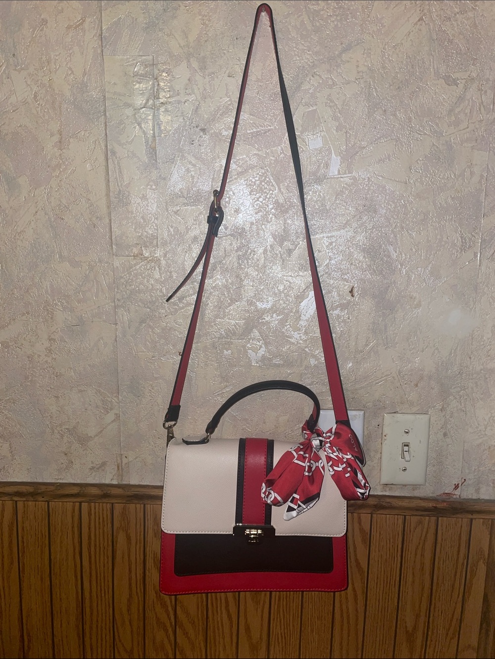 Black,red & white color block Aldo satchel (nwot)